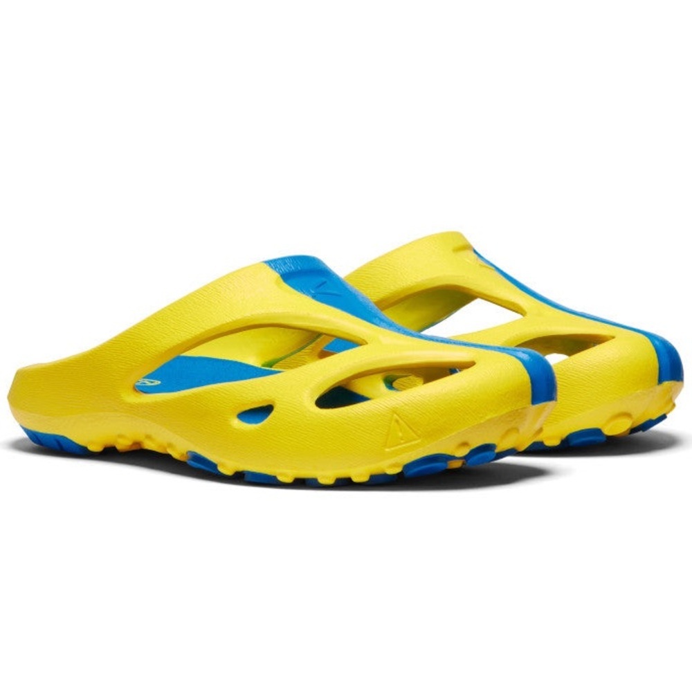 New Keen Shanti Arts Clog Ukraine Mens 11-12 Yellow Blue Foam Sandals Ukrainian - Picture 2 of 8